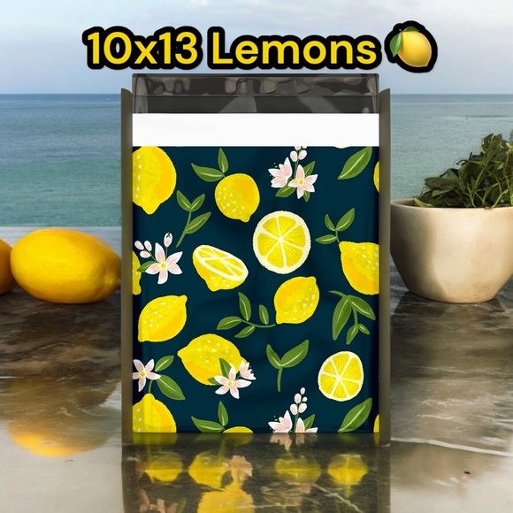 Lemons 🍋 Designer Poly Mailer’s 10x13 Pack of 25 - Picture 2 of 6